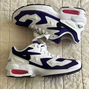 Nike White and Purple Air Sneakers